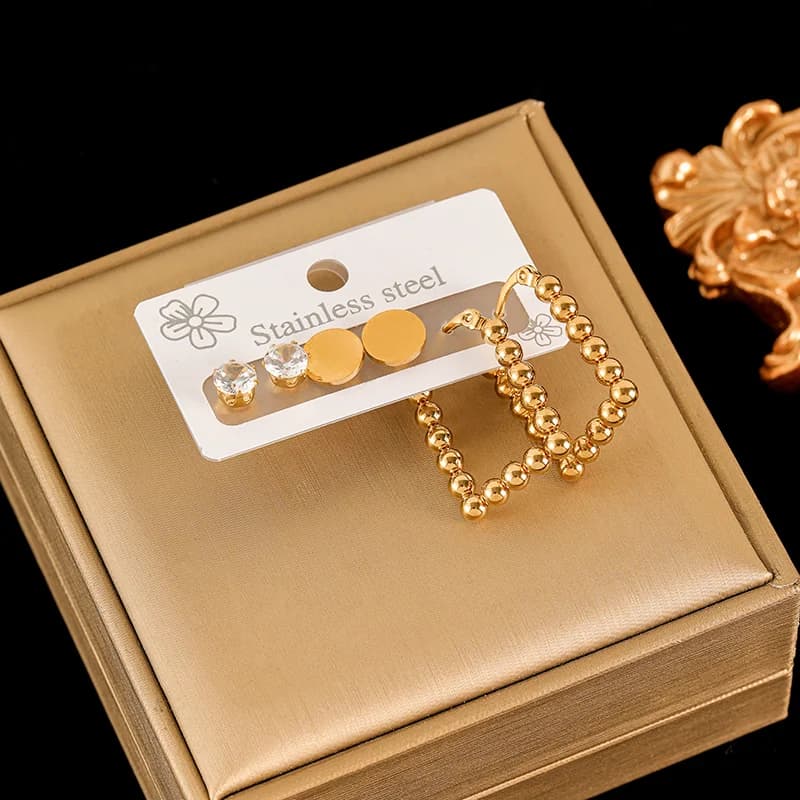 Set naušnica s motivom tratinčice, pozlaćeno 18K zlatom