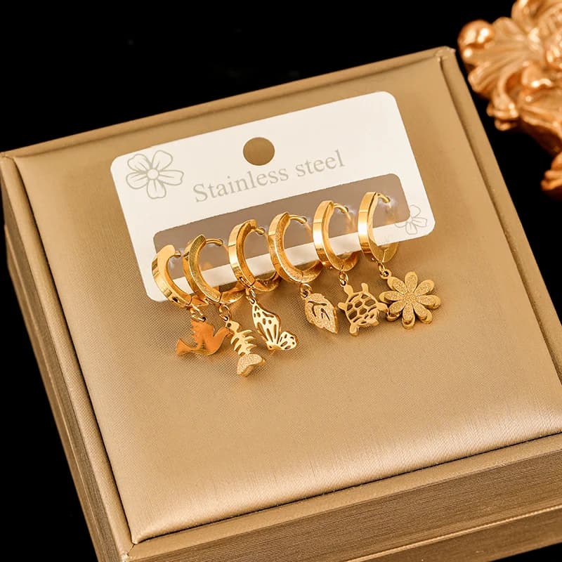 Set naušnica s motivom tratinčice, pozlaćeno 18K zlatom