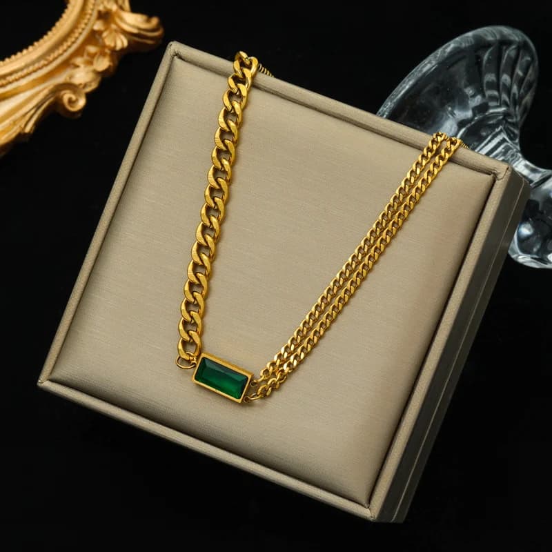 Zlatna debela lančana choker ogrlica