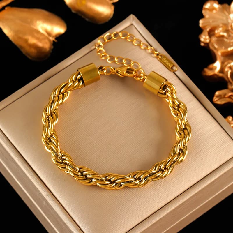 Set ogrlice i naučnice s uvijenim lancem debljine 8 mm