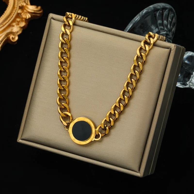 Zlatna debela lančana choker ogrlica